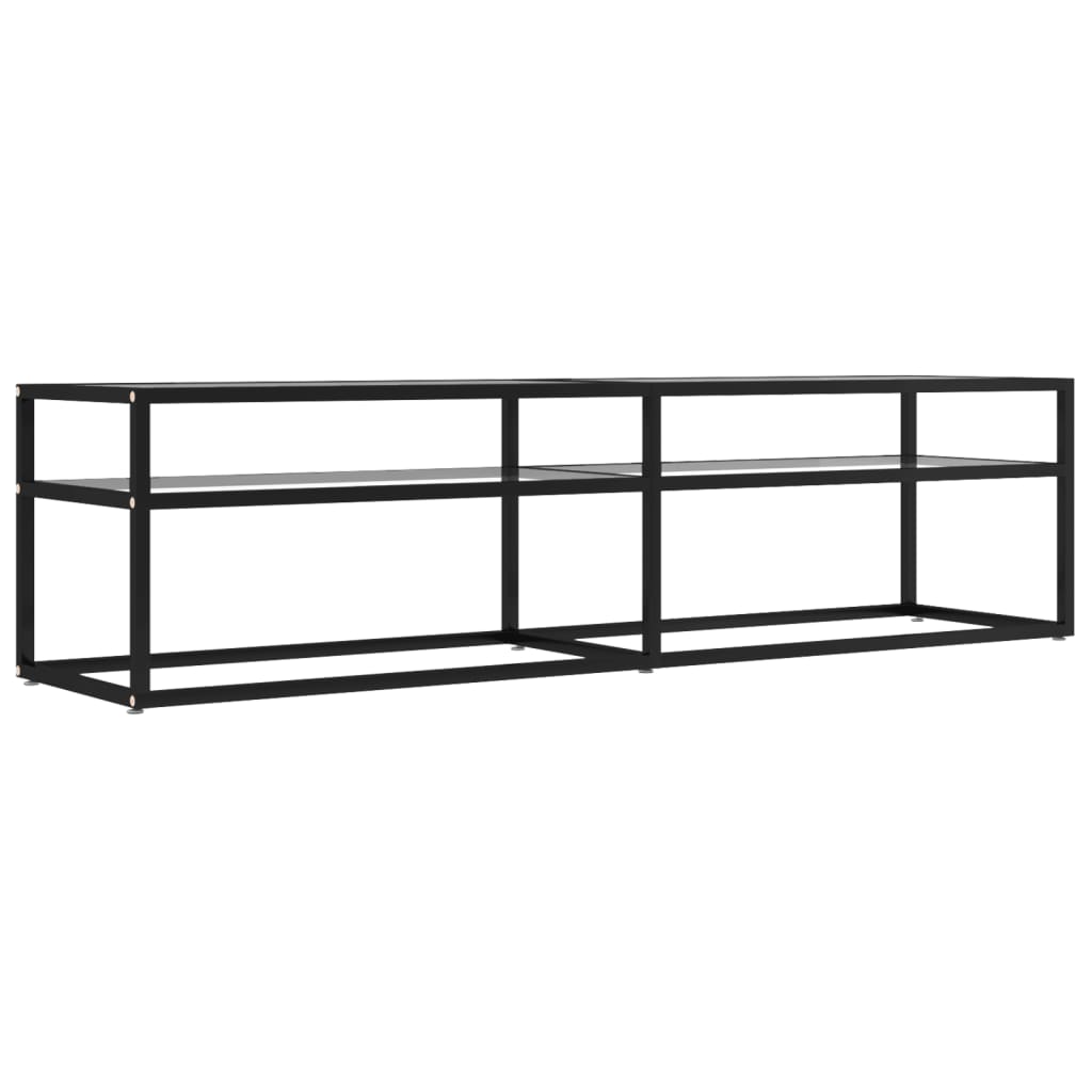 Tv-meubel 160x40x40,5 gehard glas zwart