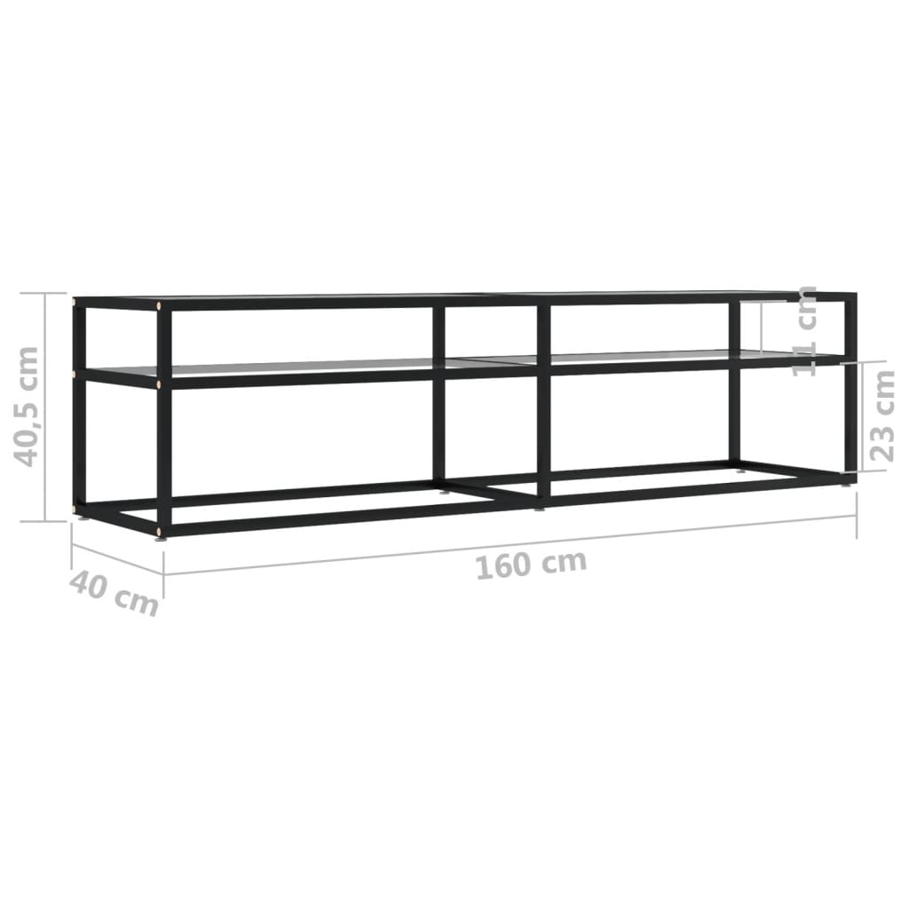 Tv-meubel 200x40x40,5 cm gehard glas witmarmerkleurig