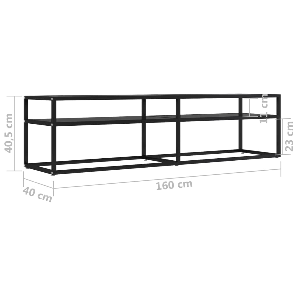 Tv-meubel 200x40x40,5 cm gehard glas witmarmerkleurig