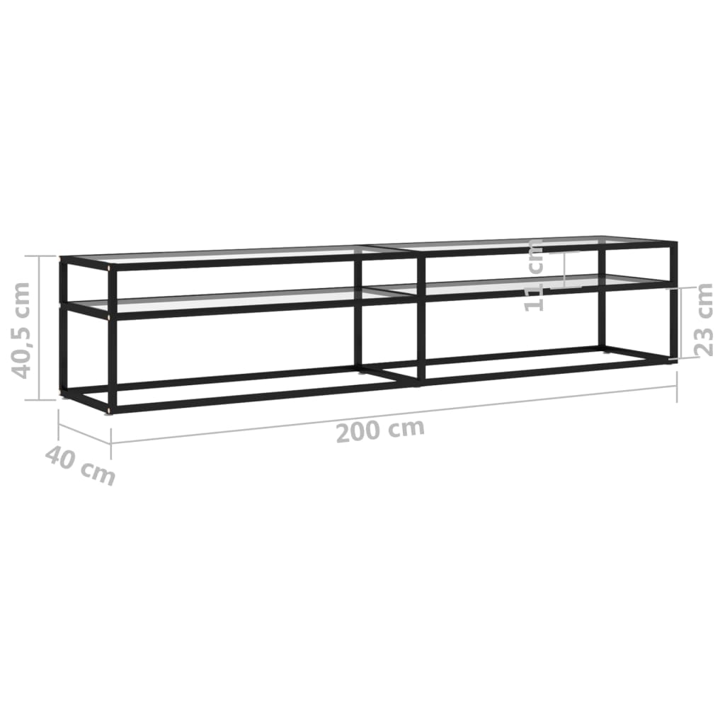 Tv-meubel 200x40x40,5 cm gehard glas witmarmerkleurig