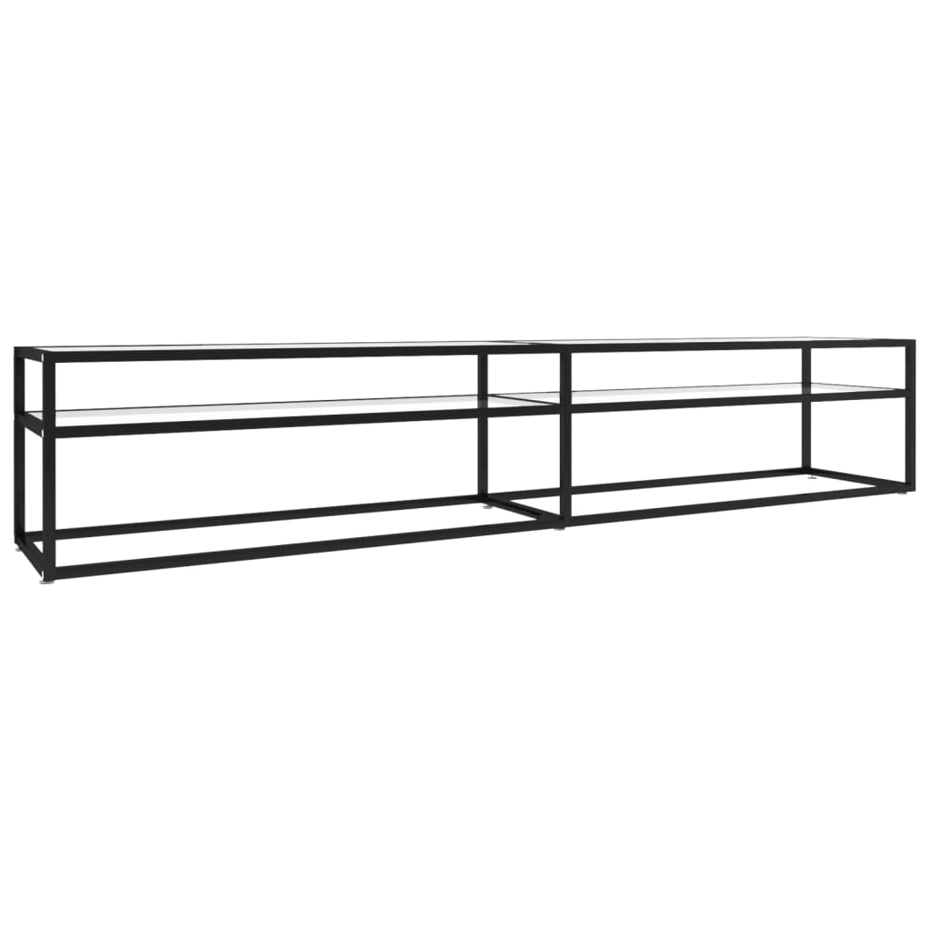 Tv-meubel 200x40x40,5 cm gehard glas witmarmerkleurig