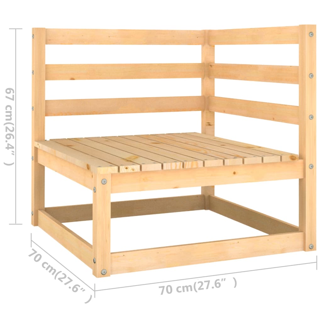 Ensemble de salon 4 pièces avec coussins en bois de pin massif