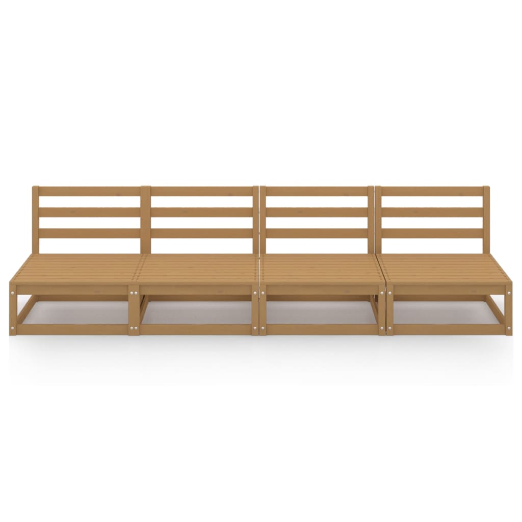 Banc de jardin 4 places avec coussins en pin massif