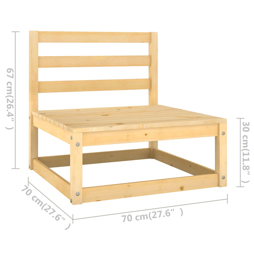 3-delige Loungeset massief grenenhout