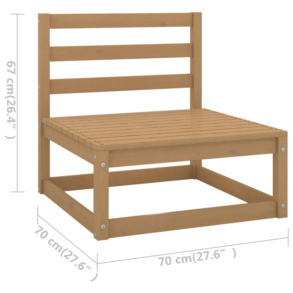 10-delige Loungeset met kussens massief grenenhout wit