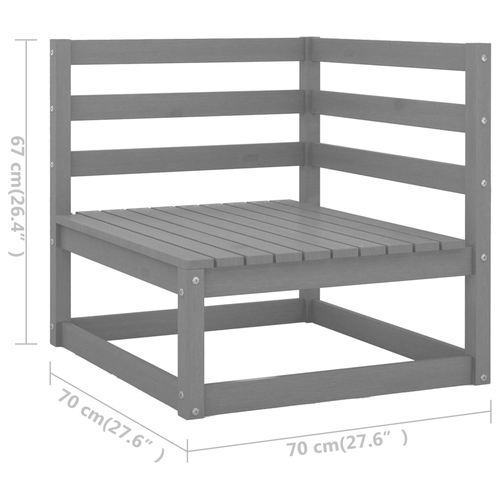 10-piece lounge set made of solid pine wood