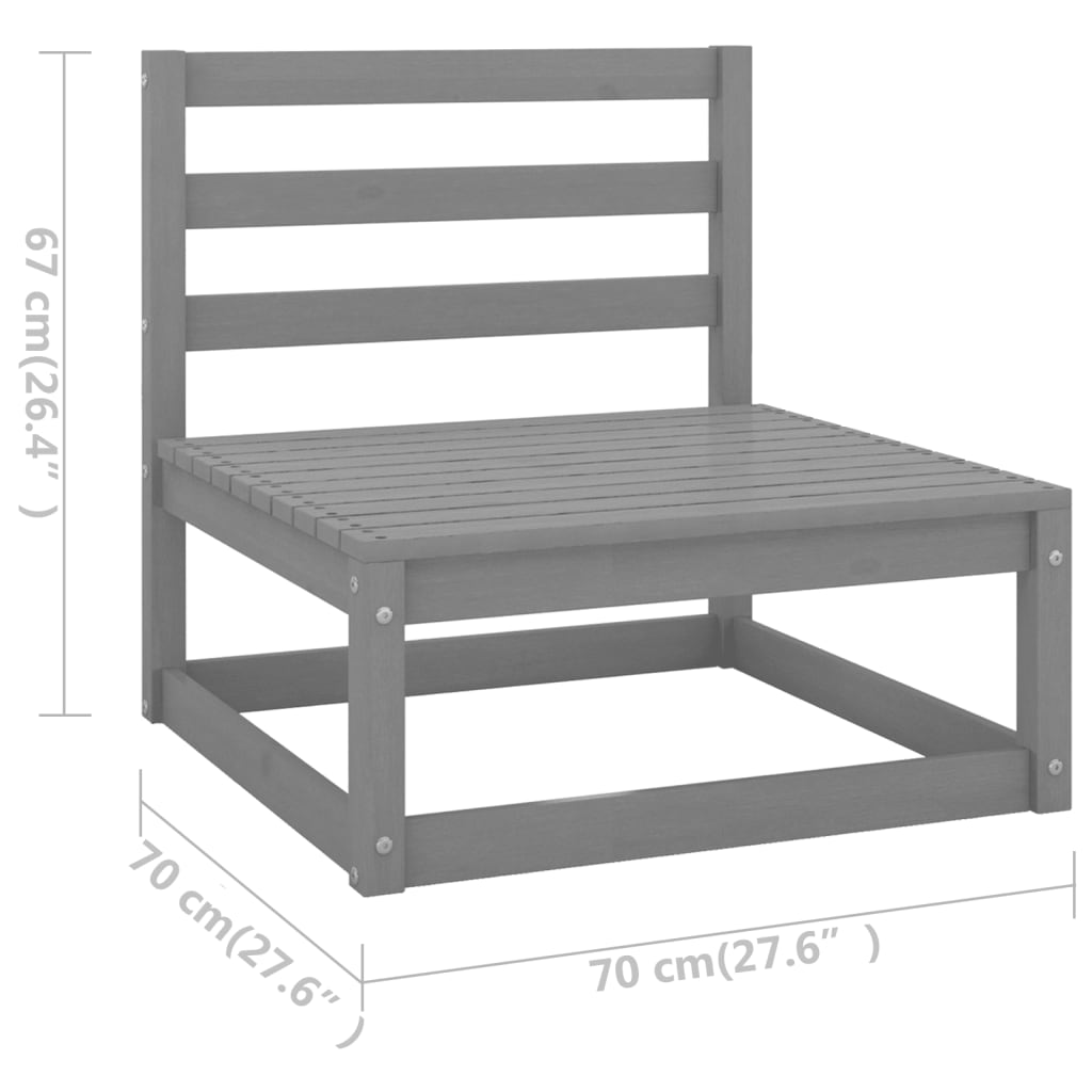 Banc de jardin 4 places avec coussins en pin massif