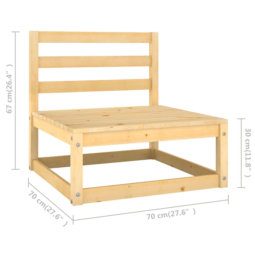 4-delige Loungeset met kussens massief grenenhout