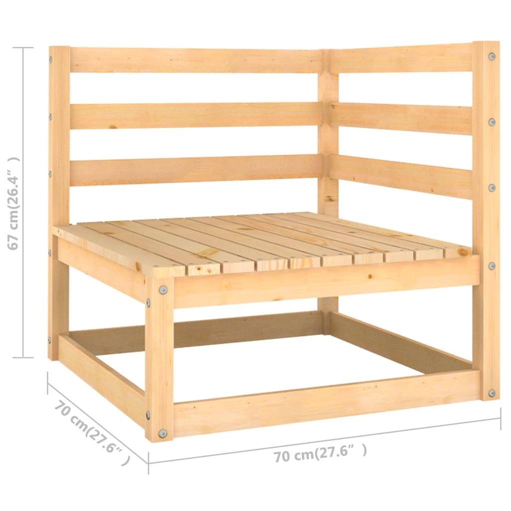 7-delige Loungeset met kussens massief grenenhout