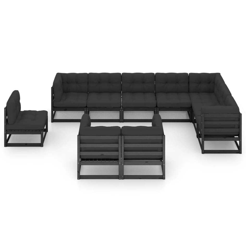 10-delige Loungeset massief grenenhout