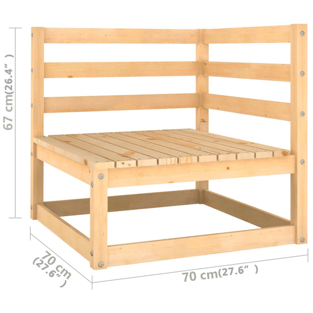 10-delige Loungeset met kussens massief grenenhout honingbruin