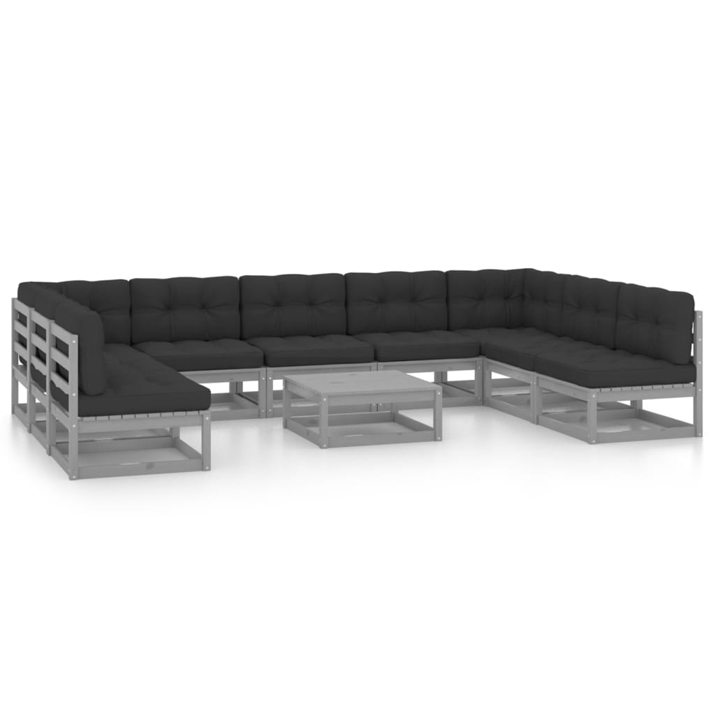 10-delige Loungeset massief grenenhout