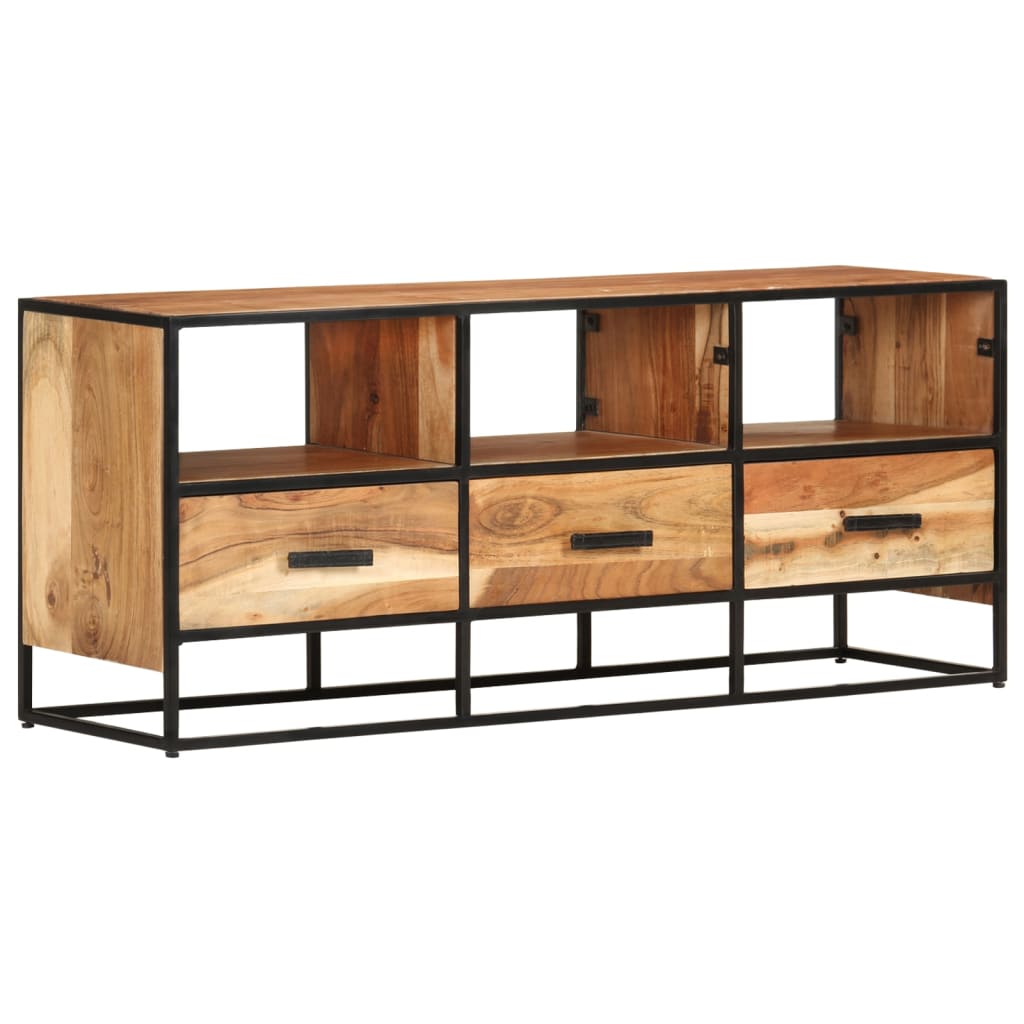 Meuble TV 110x30x45 cm en bois d'acacia massif