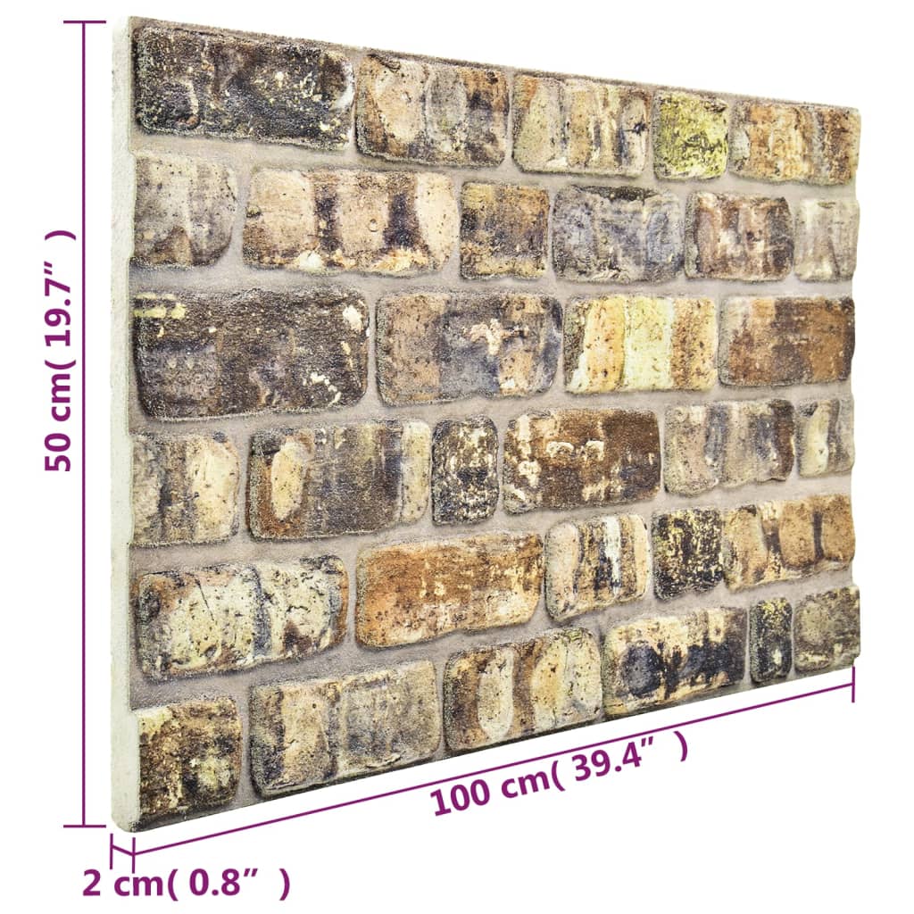 10 st Wandpanelen 3D bruine baksteen EPS