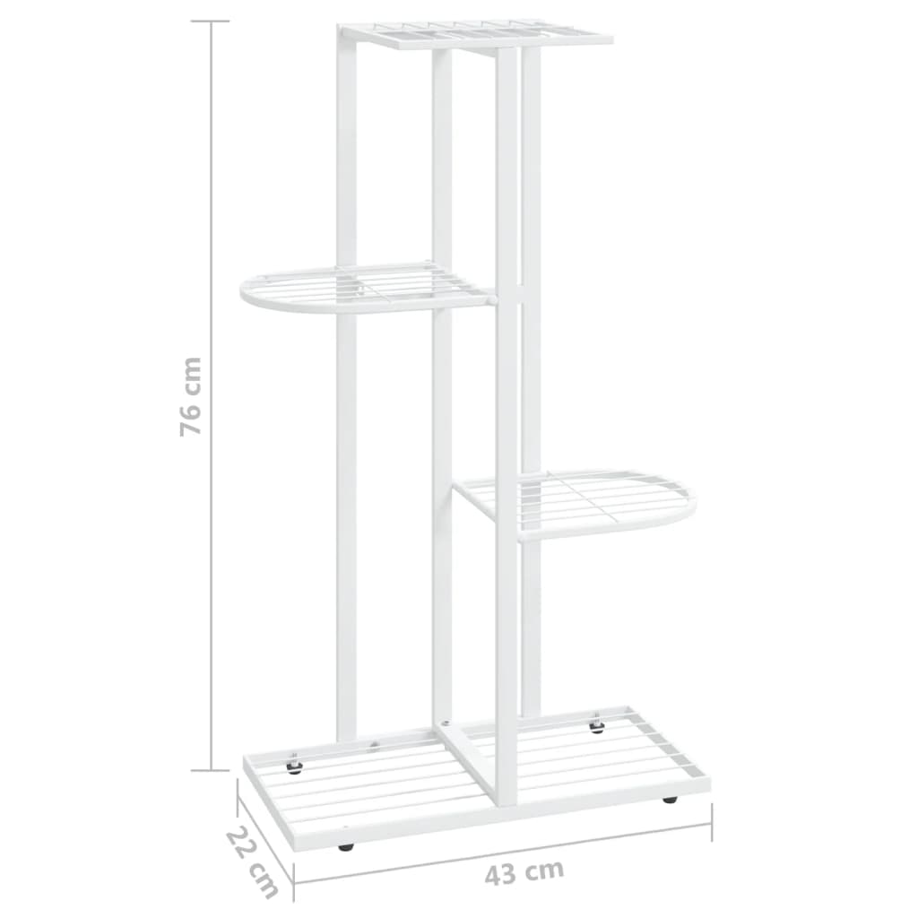 Bloemenstandaard met 4 lagen 43x22x76 cm metaal