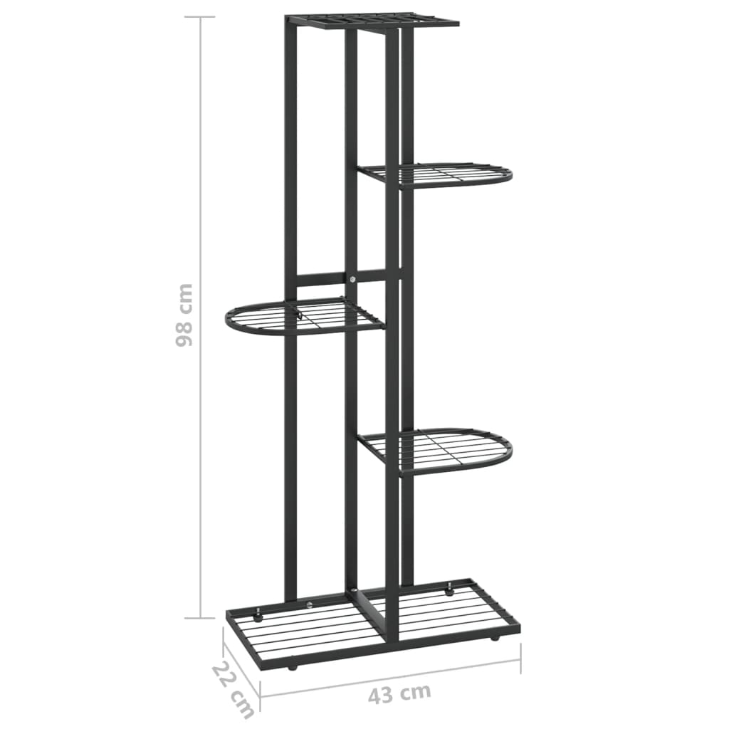 Bloemenstandaard met 4 lagen 43x22x76 cm metaal