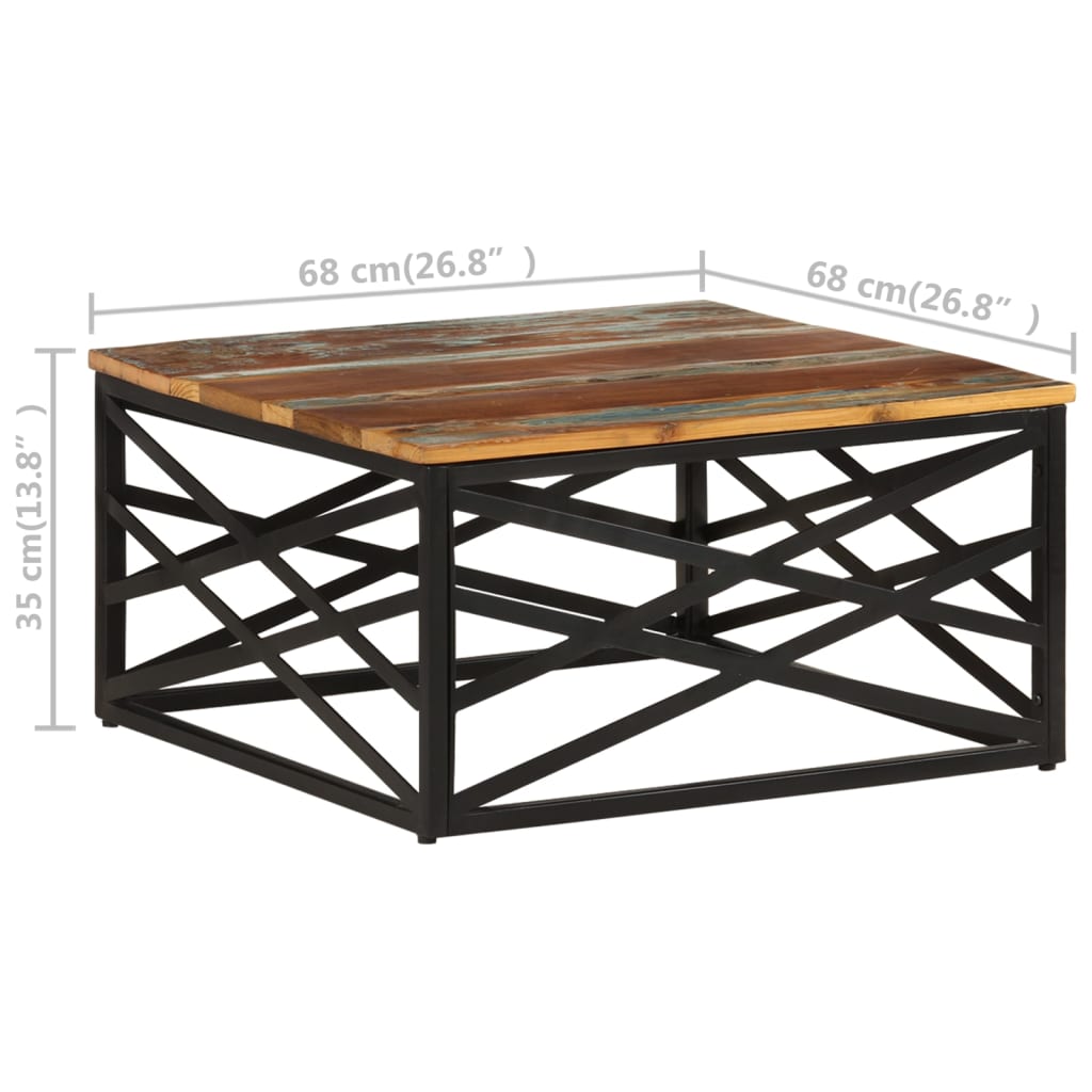 Table basse 68x68x35 cm en manguier massif