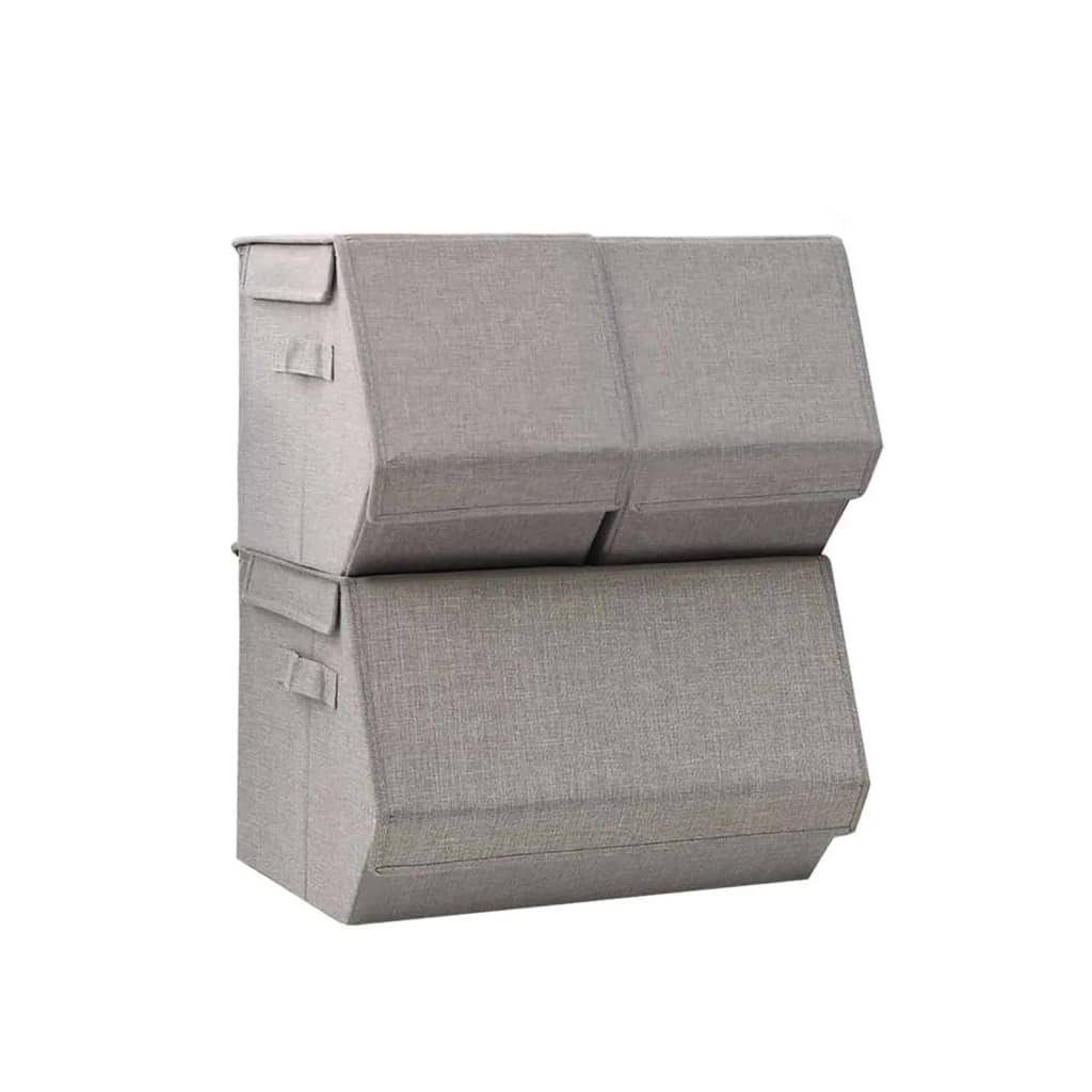 Ensemble de boîtes de rangement empilables en tissu 4 pièces