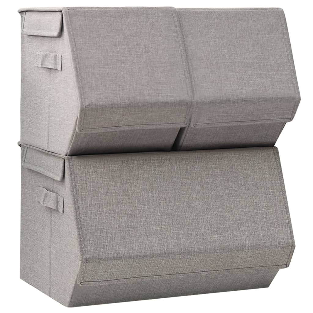 Ensemble de boîtes de rangement empilables en tissu 4 pièces