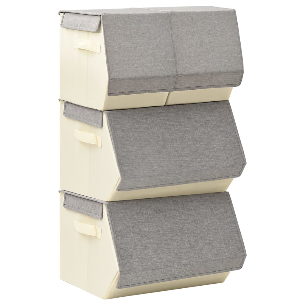 Ensemble de boîtes de rangement empilables en tissu 4 pièces