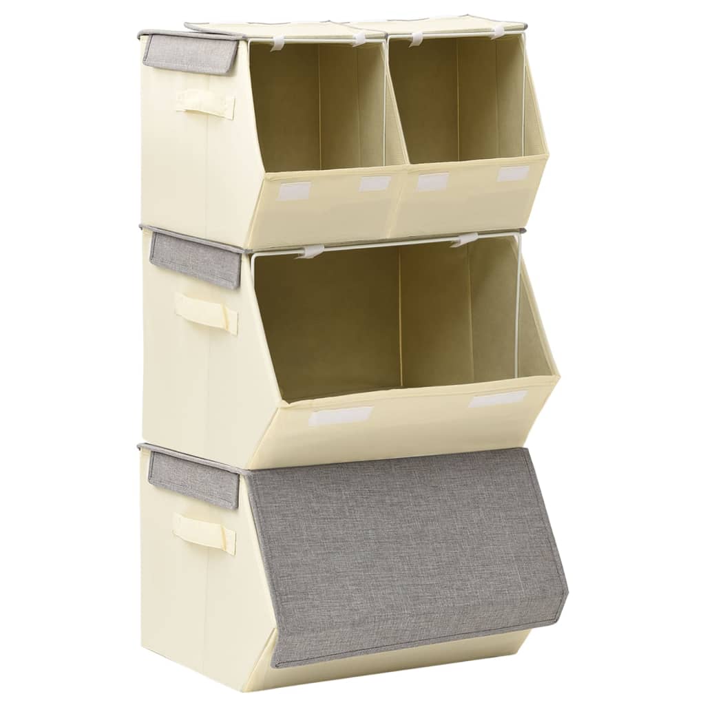 Ensemble de boîtes de rangement empilables en tissu 4 pièces