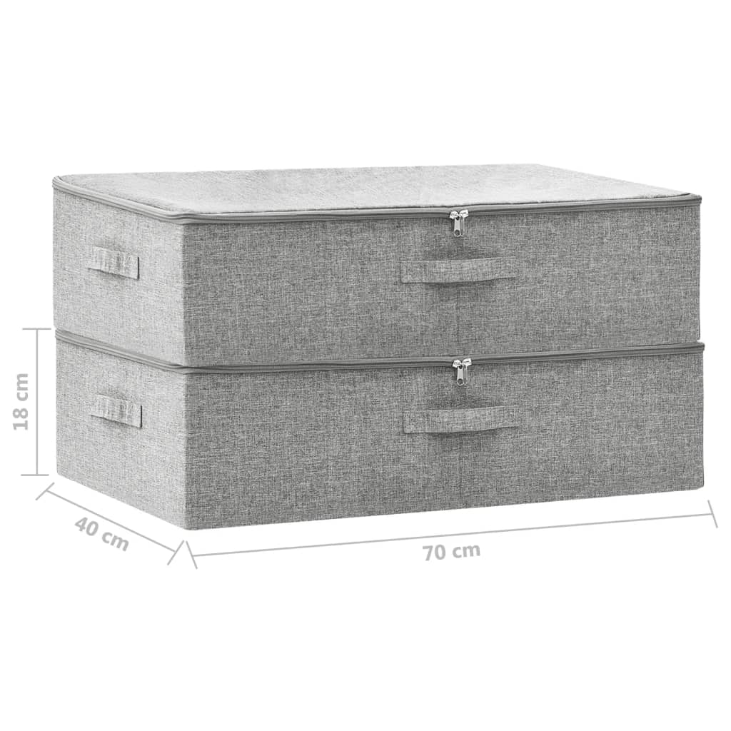 Opbergbox 70x40x18 cm stof crèmekleurig