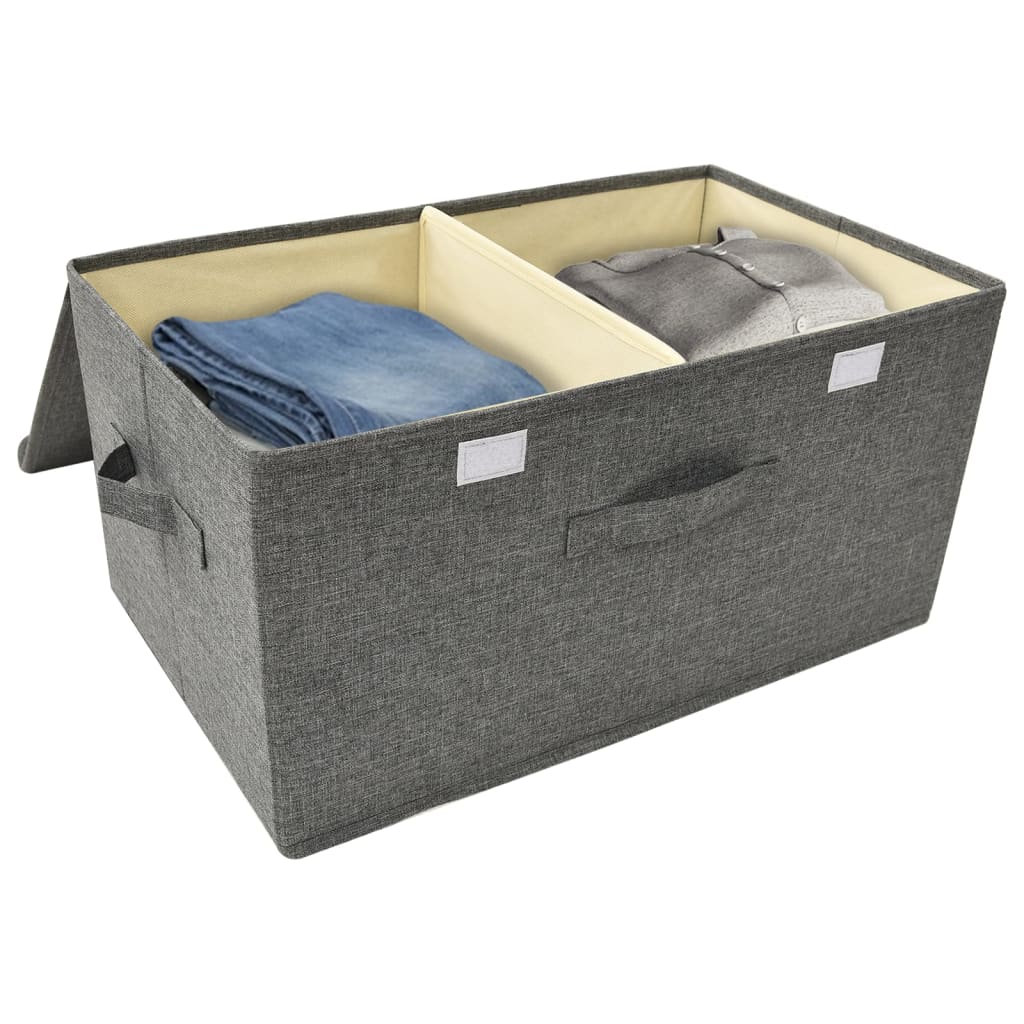 Boîtes de rangement 2 pcs 50x30x25 cm tissu