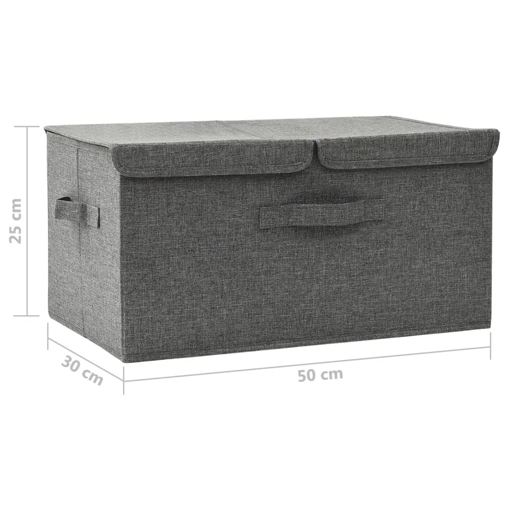 Boîtes de rangement 2 pcs 50x30x25 cm tissu