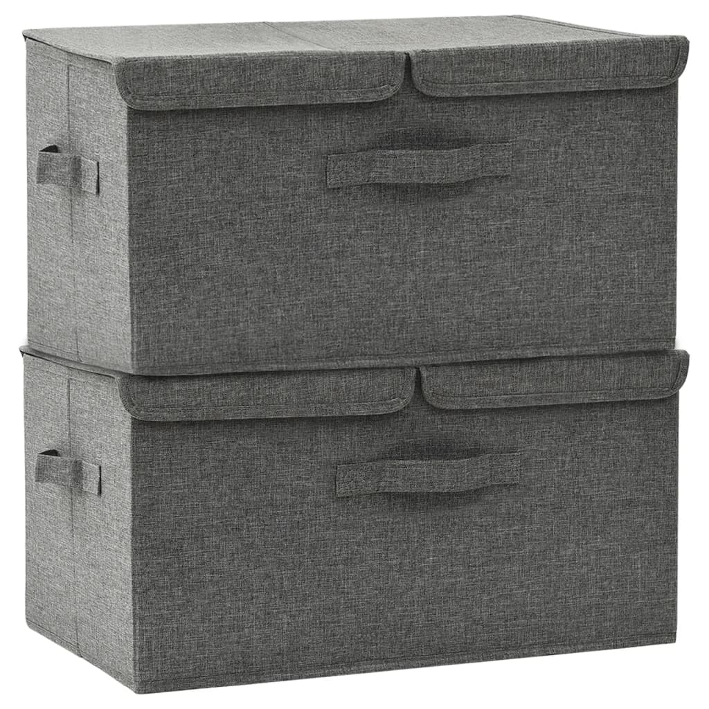 Boîtes de rangement 2 pcs 50x30x25 cm tissu