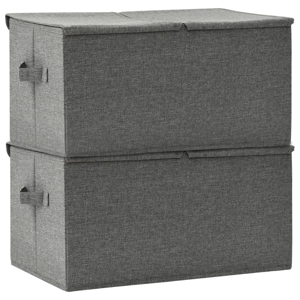 Boîtes de rangement 2 pcs 50x30x25 cm tissu