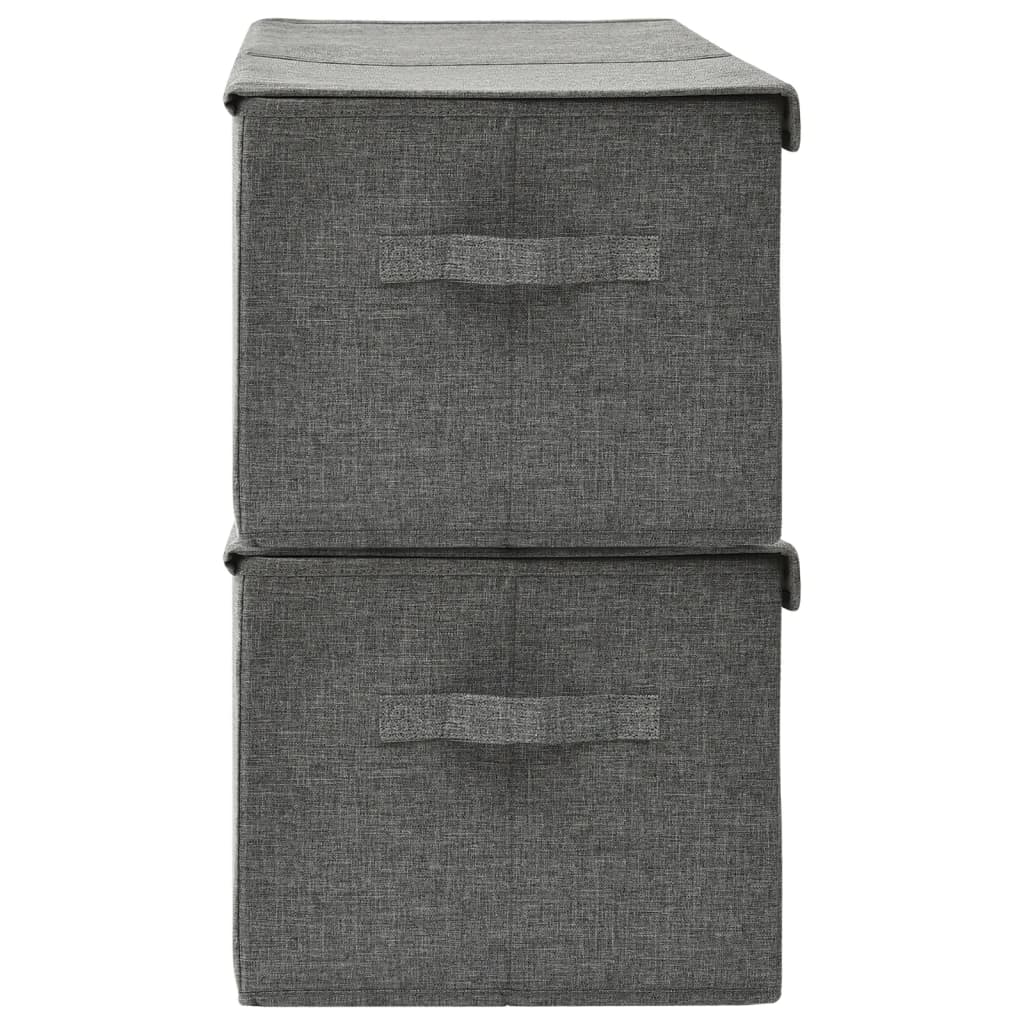 Boîtes de rangement 2 pcs 50x30x25 cm tissu