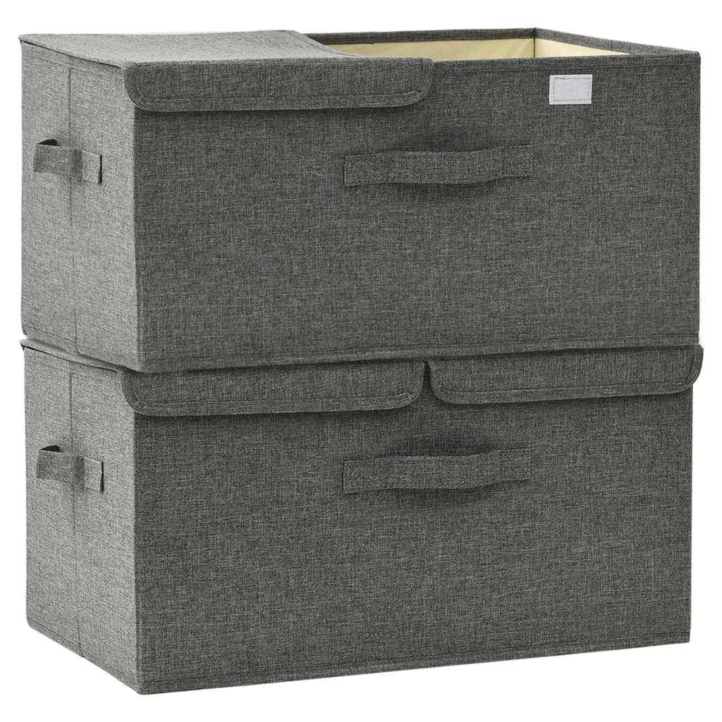 Boîtes de rangement 2 pcs 50x30x25 cm tissu