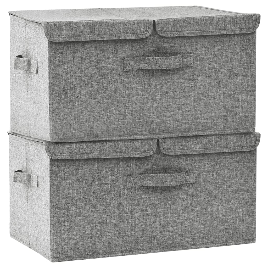 Boîtes de rangement 2 pcs 50x30x25 cm tissu