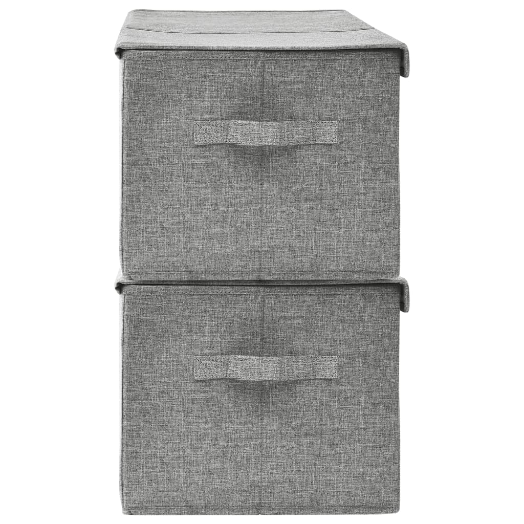 Boîtes de rangement 2 pcs 50x30x25 cm tissu