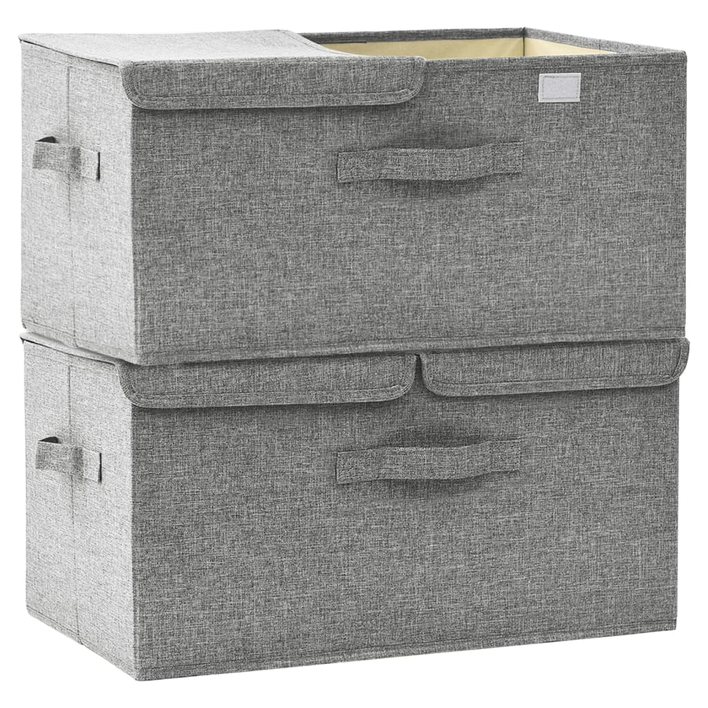 Boîtes de rangement 2 pcs 50x30x25 cm tissu