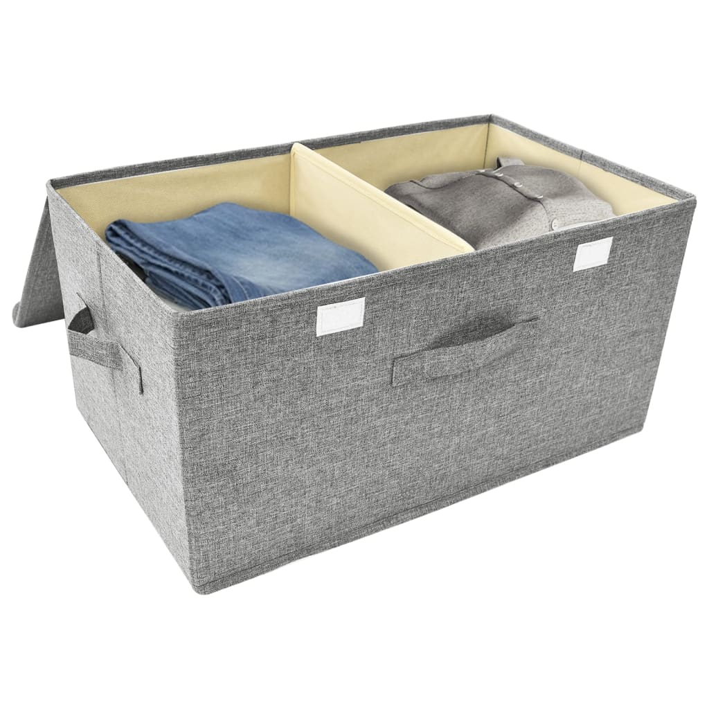 Boîtes de rangement 2 pcs 50x30x25 cm tissu