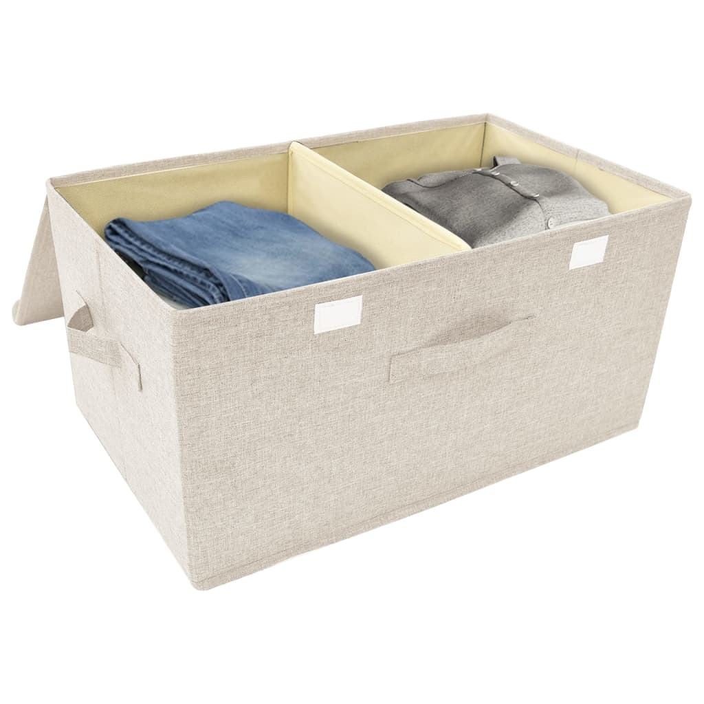 Boîtes de rangement 2 pcs 50x30x25 cm tissu