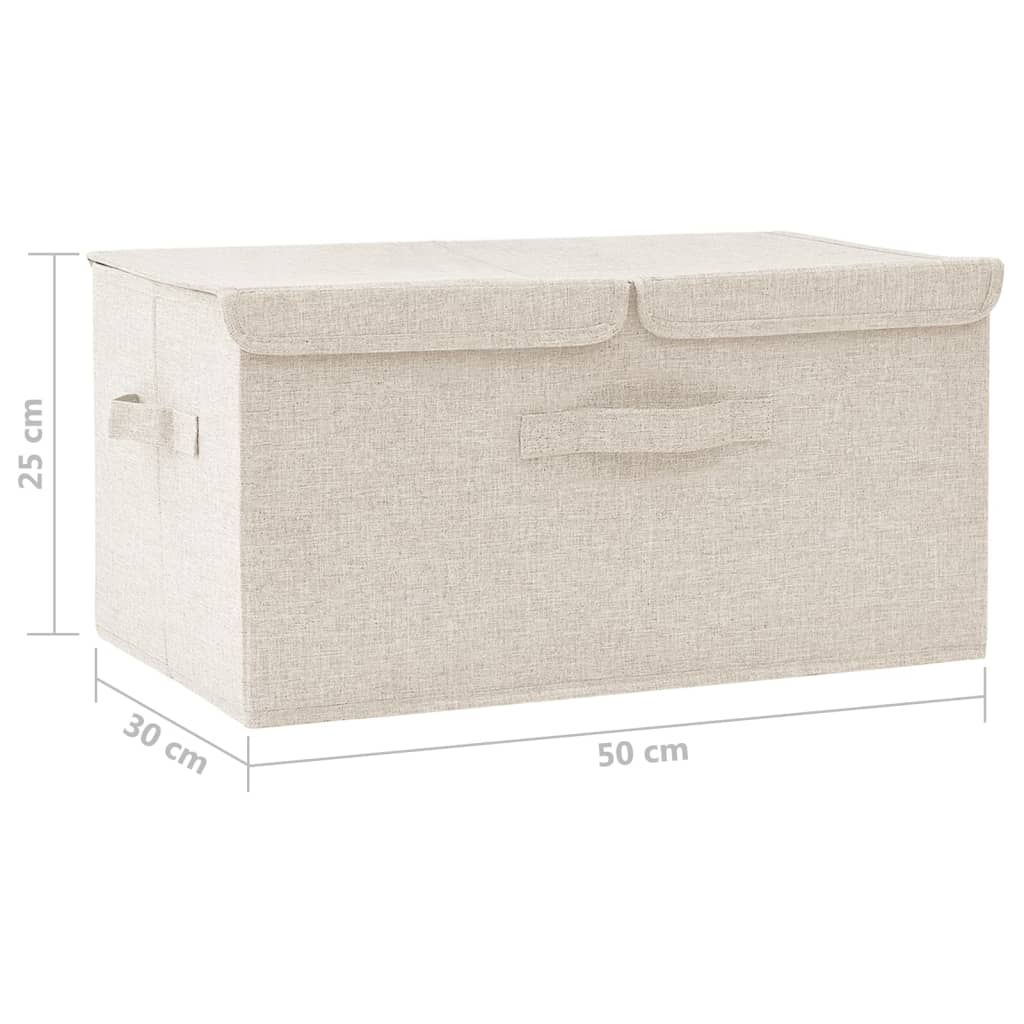 Boîtes de rangement 2 pcs 50x30x25 cm tissu