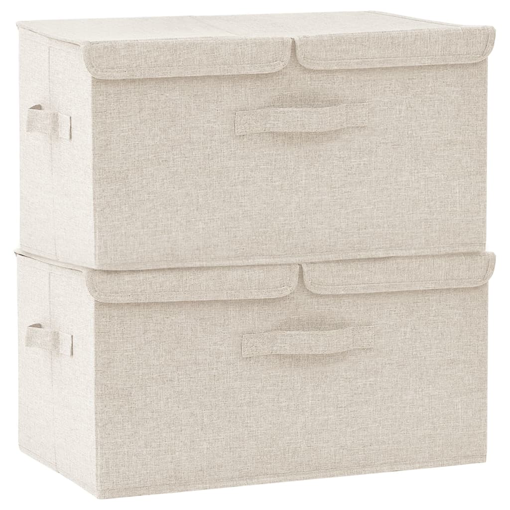 Boîtes de rangement 2 pcs 50x30x25 cm tissu