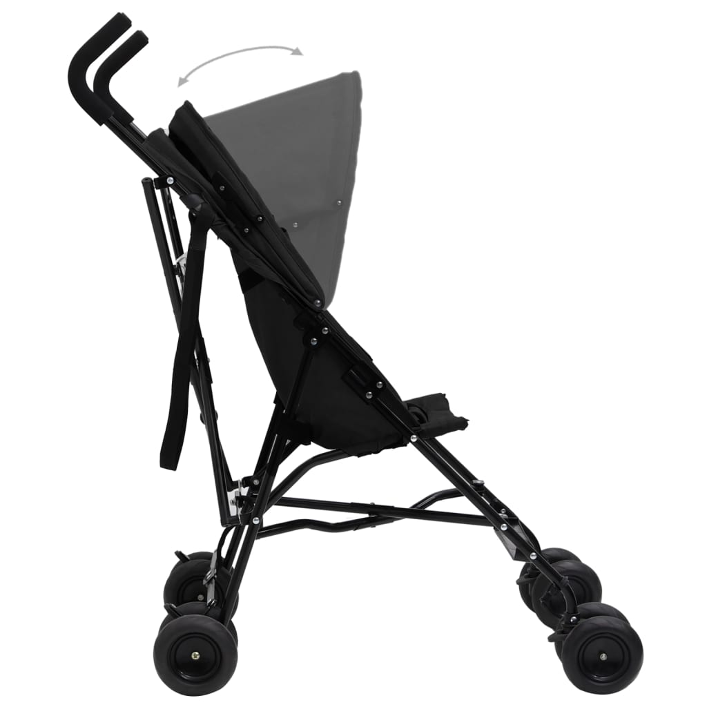 Kinderbuggy staal en zwart