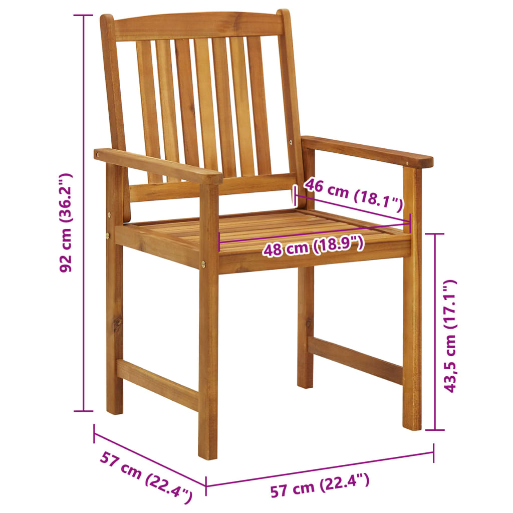 Tuinstoelen 4 st massief acaciahout