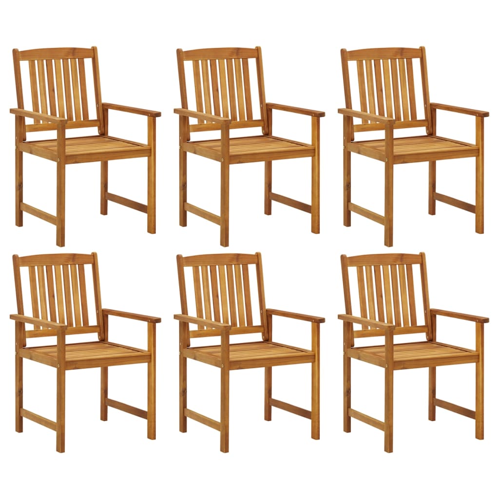 Chaises de jardin 4 pcs avec coussins en bois d'acacia massif