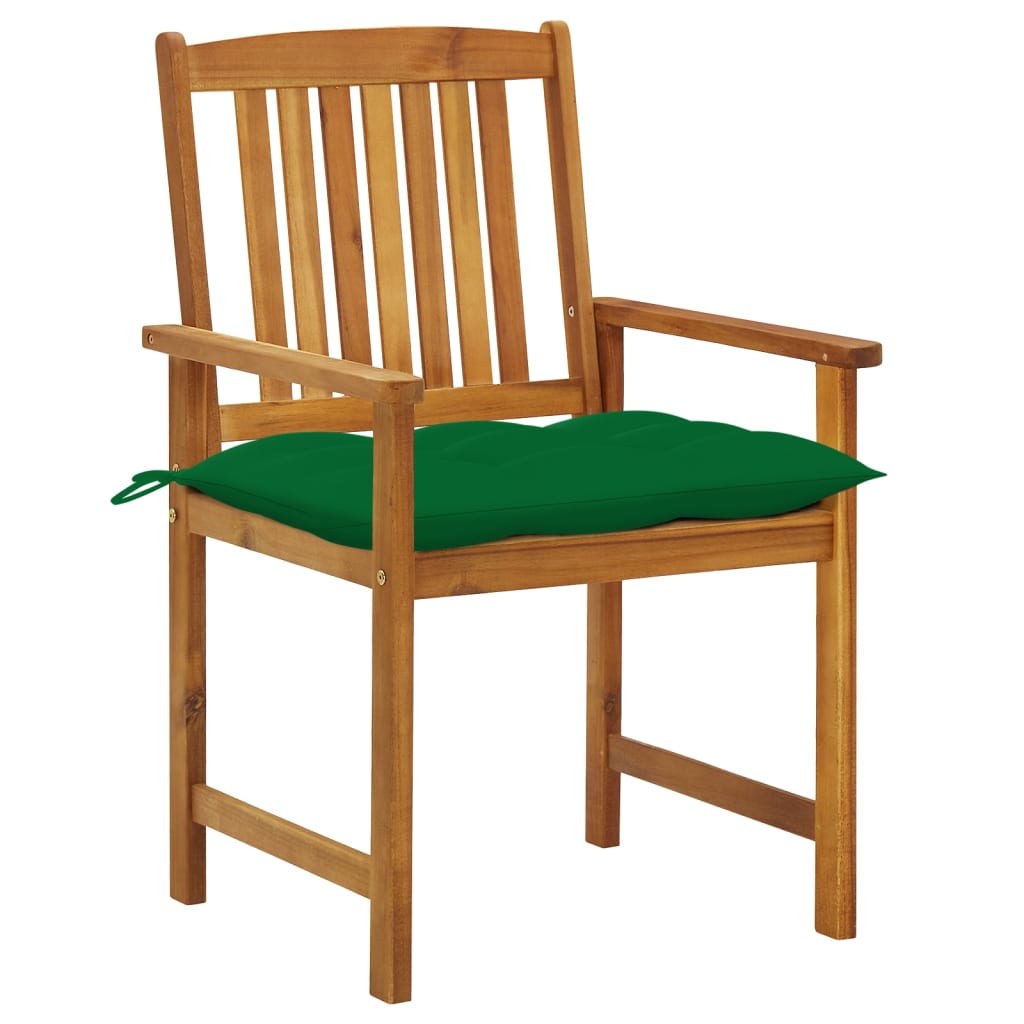 Chaises de jardin 8 pcs avec coussins en bois d'acacia massif