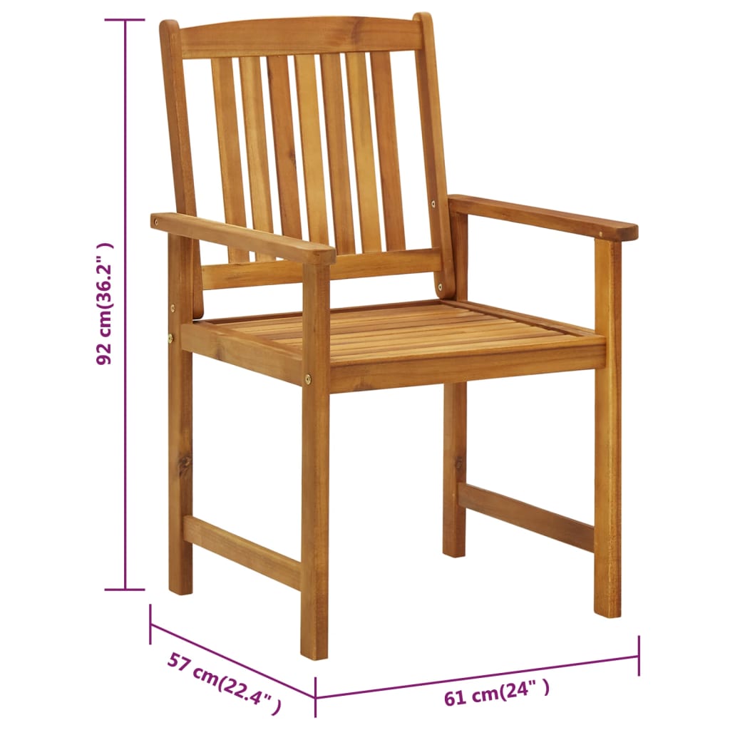 Tuinstoelen 4 st met kussens massief acaciahout