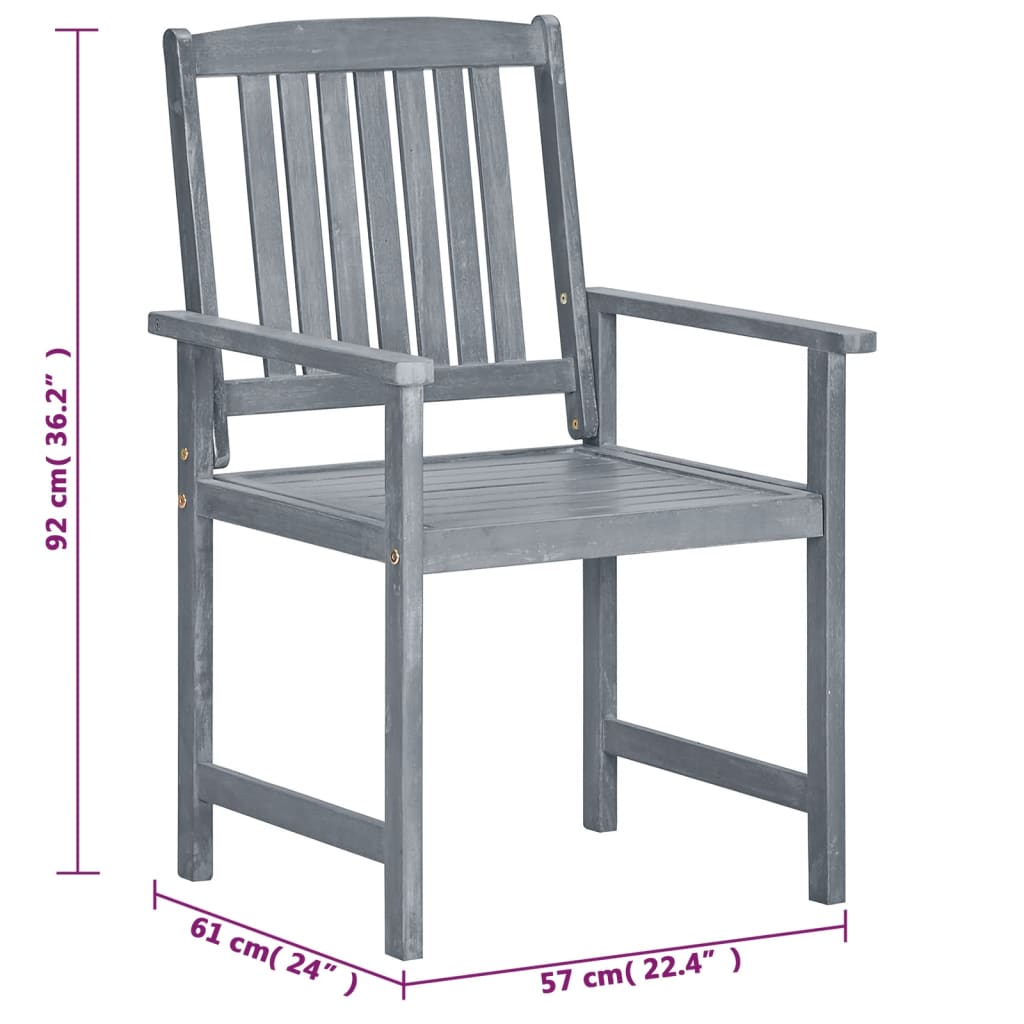 Chaises de jardin 4 pcs en bois d'acacia massif