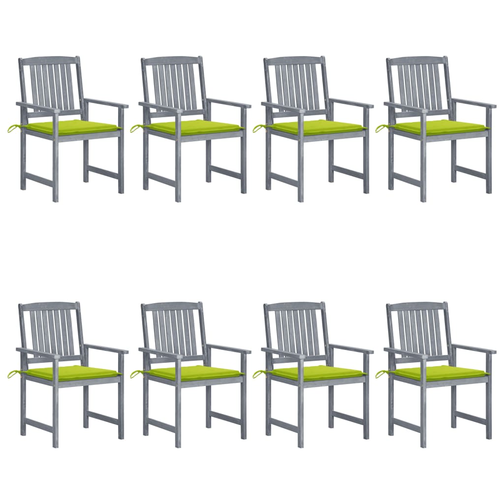 Chaises de jardin 4 pcs avec coussins en bois d'acacia massif