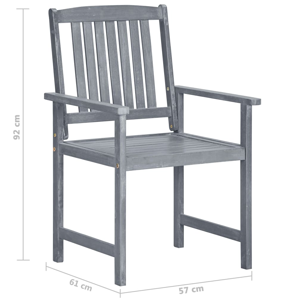 Tuinstoelen 4 st met kussens massief acaciahout