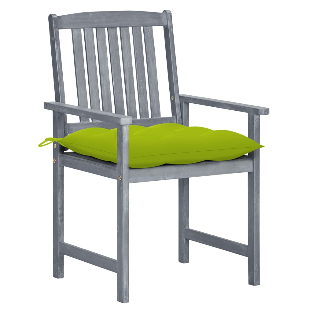 Chaises de jardin 4 pcs avec coussins en bois d'acacia massif