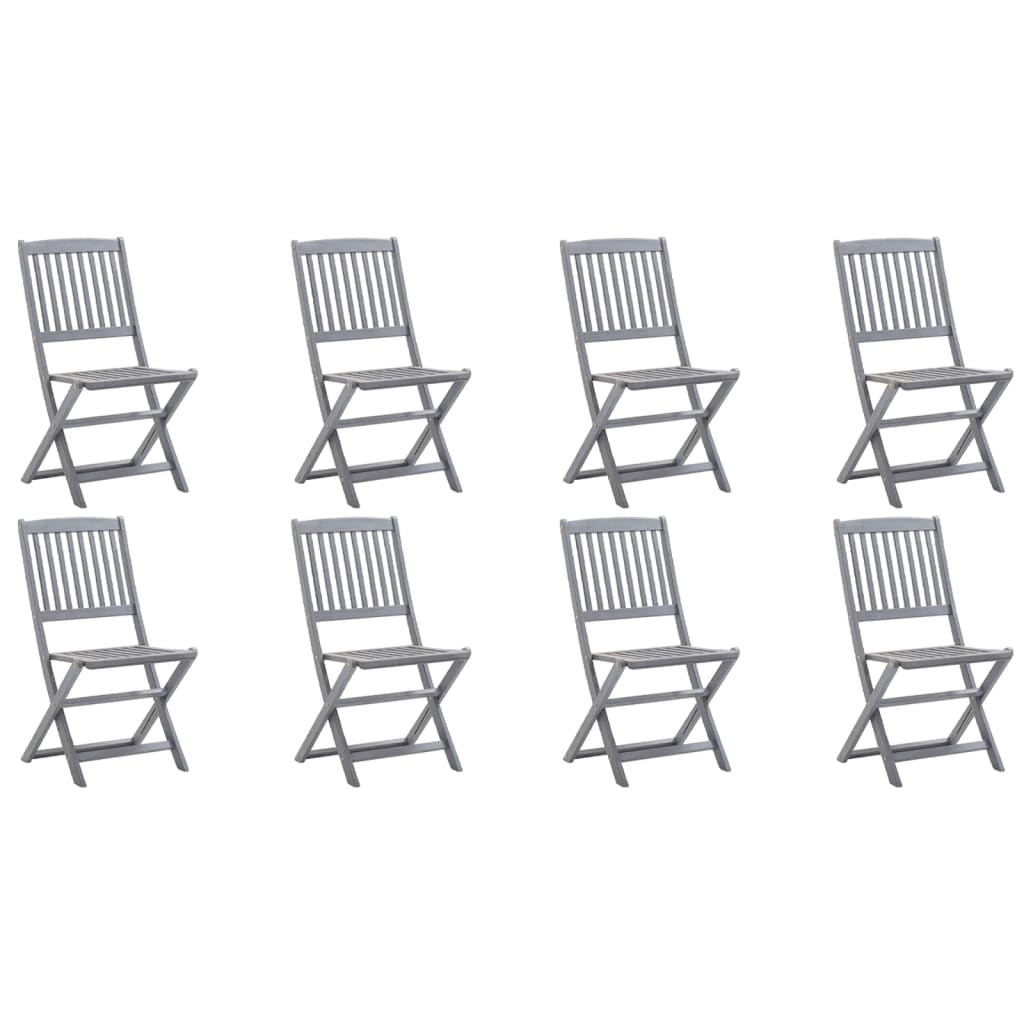 Chaises de jardin 2 pcs pliables avec coussins en bois d'acacia massif