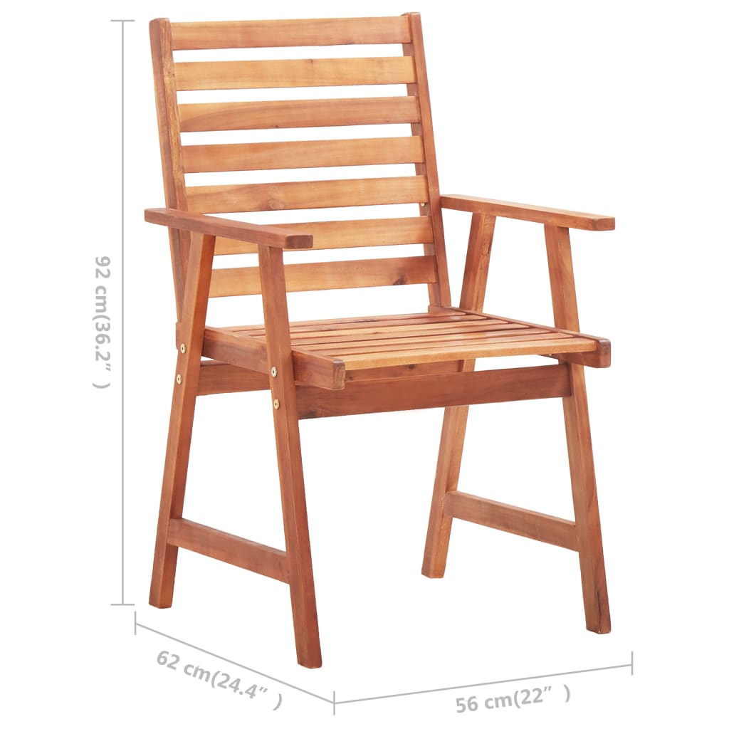 Chaises de jardin 4 pcs avec coussins en bois d'acacia massif